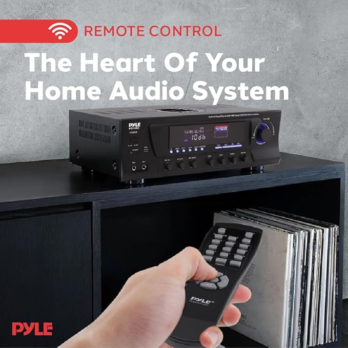Pyle 300W Digital Stereo Receiver System - AM/FM Qtz. Synthesized Tuner, USB/SD Card MP3 Player & Subwoofer Control, A/B Speaker, iPod/MP3 Input w/Karaoke, Cable & Remote Sensor - PT270AIU.6