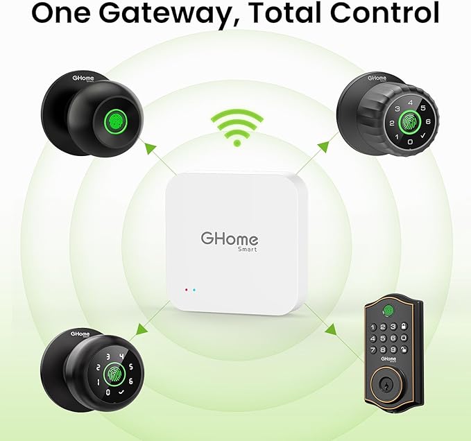 GHome G2 Smart WiFi Gateway, WiFi Hub for Smart Locks, Remote Control, G2 Gateway for TT/DD Lock App, 2.4Ghz WiFi, Easy to Set