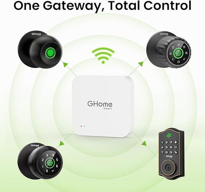 GHome G2 Smart WiFi Gateway, WiFi Hub for Smart Locks, Remote Control, G2 Gateway for TT/DD Lock App, 2.4Ghz WiFi, Easy to Set