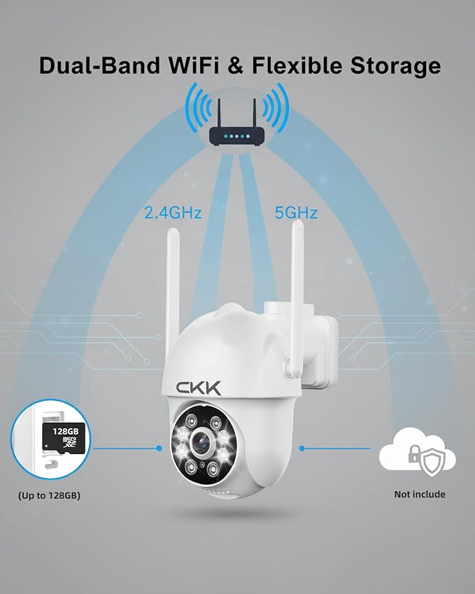 CKK 2K Security Camera Outdoor Corded Power, 3MP Cameras for Home Security