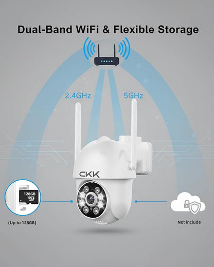 CKK 2K Security Camera Outdoor Corded Power, 3MP Cameras for Home Security