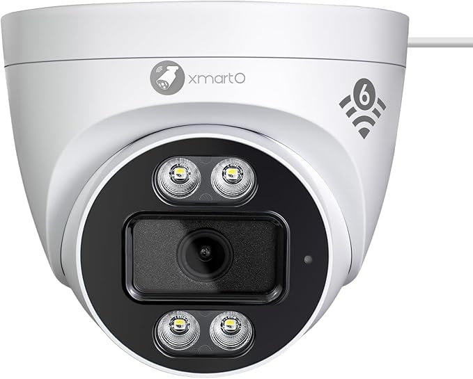 xmartO Indoor Wireless Camera for Home Security, 2K HD Dome Security Camera with 5G Dual Band WiFi 6, 2-Way Audio, SD Card Slot, IR and Color Night Vision, 24/7 Surveillance Camera, No Monthly Fee