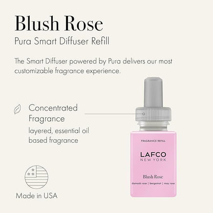 LAFCO New York Pura Smart Device Refill, Blush Rose - Pack of 2 - Vial Delivers Up to 2 Weeks of Fragrance Life - Made in the USA