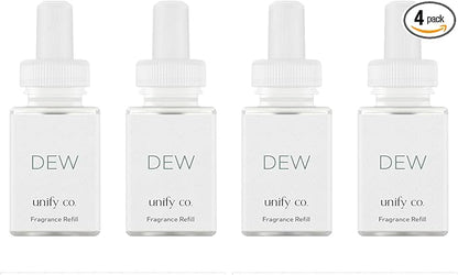 Pura & Unify Co. Home Scent Refill - Smart Home Air Diffuser Fragrance - Up to 120-Hours of Premium Fragrance per Refill - Clean & Safe Diffuser - Household Essential - 4 Pack, Dew
