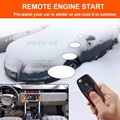 Car Alarm System Push to Start Ignition Kit, PKE Passive Keyless Entry Car Alarm System with Remote Start, Push to Engine Start Stop（Connect to car Original Horn