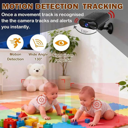 Mini HD 4K Wireless Camera Portable Nanny Cam with Night Vision, Motion Detection, and Phone App Live View - Compact Security Pet Camera for Home/Office 24/7 Cycle Save Video (Cube) (Small)