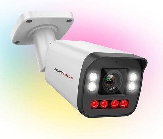 PANOEAGLE 5MP Full Color Varifocal PoE IP Camera Outdoor,5MP PoE Security Bullet Camera with 5X Optical Zoom 2.7~13.5mm Lens,Human Vehicle Detection, Smart Dual Light,Two-Way Talk,MicroSD (256GB),IP67