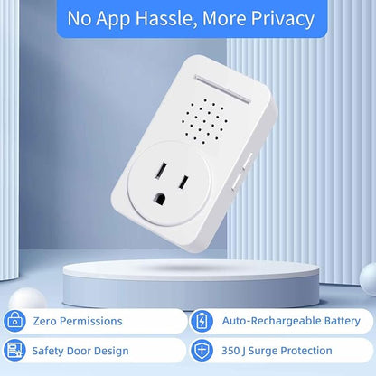 WiFi Power Failure Alarm - Multi-User Email Alert (Up to 4 Addresses), 120dB Loud Siren with 6 Tones, Free Real-Time Notifications for Freezer/Sump Pump/GFCI Monitor - No App, No Subscription Required