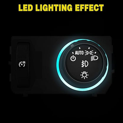 Nilight Headlight Dimmer Switch Compatible with 2014 2015 2016 2017 2018 2019 Chevy Silverado 1500 2500HD 3500HD Tahoe 2017-2019 GMC Sierra 1500 2500HD 3500HD with Blue LED Light