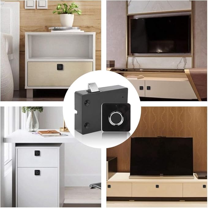 Biometric Fingerprint Smart Lock Security USB Rechargeable Cabinet Drawer Door