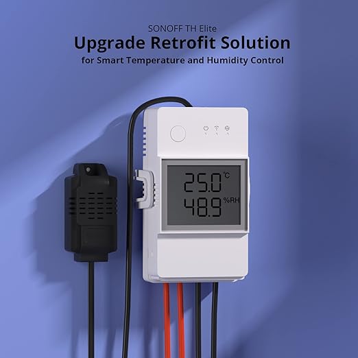 SONOFF THR316D Elite 16A Smart Switch with Temperature and Humidity Monitoring with LCD Screen, Compatible with Alexa/Google Home/IFTTT.
