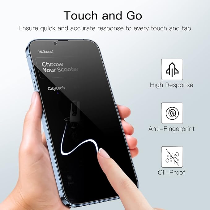 JETech Privacy Full Coverage Screen Protector for iPhone 13 Pro Max 6.7-Inch, Anti-Spy Tempered Glass Film, Edge to Edge Protection Case-Friendly, 2-Pack