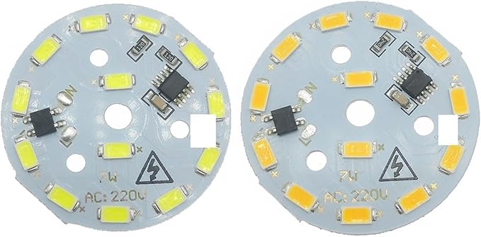 10-20pcs AC220V SMD5730 LED 3W 5W 7W 10W 12W 15W 18W 24W Aluminum Lamp Panel With Smart IC Driver For Indoor Light Source DIY(Warm White-3000K,7W-44MM_20 PIECES)