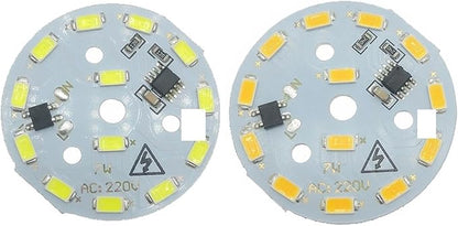 10-20pcs AC220V SMD5730 LED 3W 5W 7W 10W 12W 15W 18W 24W Aluminum Lamp Panel With Smart IC Driver For Indoor Light Source DIY(Warm White-3000K,7W-44MM_20 PIECES)