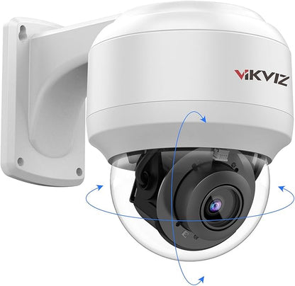 8MP Outdoor PTZ IP Camera Dome with Built-in Mic,4X Optical Zoom 16X Digital Zoom Pan Tilt with 165ft IR Night Vsion,Human/Vehicle Detection,WDR,IP67,IK10,ON-VIF,Compatible with Blue Iris