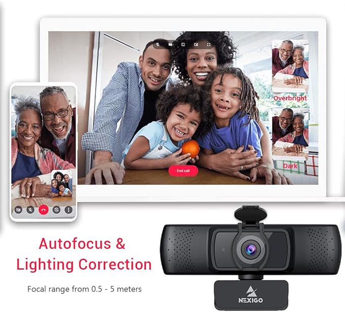 NexiGo N930P 1080P Streaming Business Webcam with Software, Microphone & Privacy Cover, AutoFocus, HD USB Web Camera, for Zoom YouTube Skype FaceTime, PC Mac Laptop Desktop