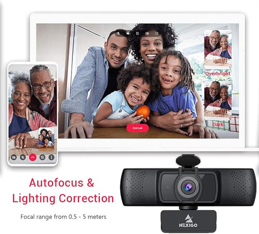 NexiGo N930P 1080P Streaming Business Webcam with Software, Microphone & Privacy Cover, AutoFocus, HD USB Web Camera, for Zoom YouTube Skype FaceTime, PC Mac Laptop Desktop