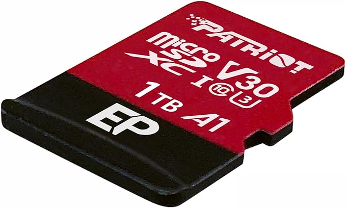 Patriot Memory EP Series 1TB Micro SDXC V30 A1 UHS-I U3 4K UHD Memory Card - with SD Adapter - PEF1TBEP31MCX