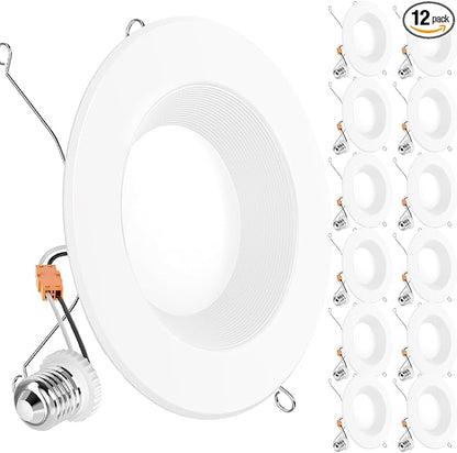 Sunco 12 Pack 6 Inch LED Recessed Light, Retrofit Downlight Can Lights for Ceiling, Baffle Trim, 1050 LM, 13W (75W Equivalent), 5000K Daylight, Dimmable, Damp Rated UL