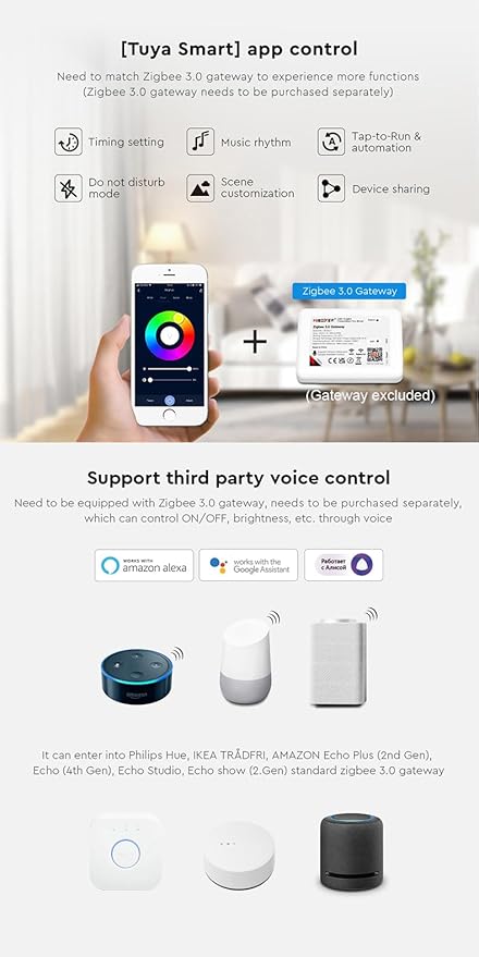LGIDTECH FUT106ZR Miboxer LED Spotlight Bulb 6W GU10 RGB+CCT, Compatible with Philips Hue, Amazon Echo Studio