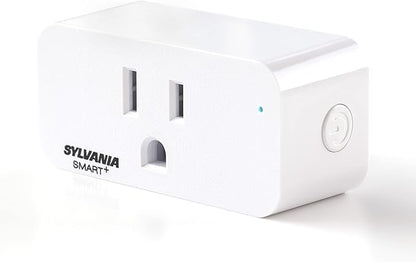 Sylvania WiFi Smart Plug, Voice Control, Compatible with Alexa and Google Home, Timer, On/Off, White - 4 Pack (75703)
