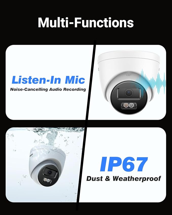 ANNKE 3K PoE Security Camera, Spotlight Color Night Vision for Surveillance, AI Human & Vehicle Detection, H.265+, IP67 Waterproof, Built-in mic & 512GB Micro SD Card Slot