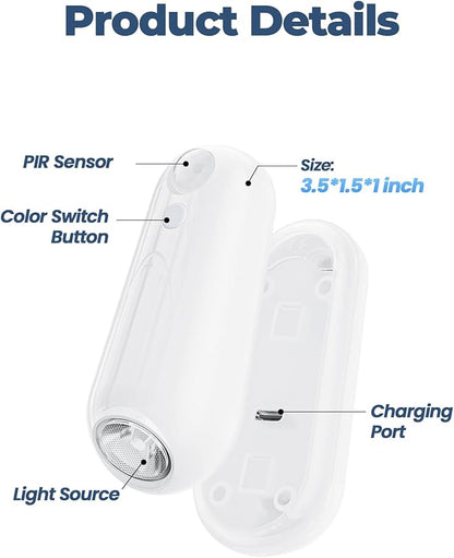Toilet Night Light Motion Sensor, 8 Color Changing LED Wall Motion Sensor Light Indoor Bathroom Accessories Decor, Inside Toilet Lights Unique Gadgets for Men Kids Birthday Gifts 3 Pack