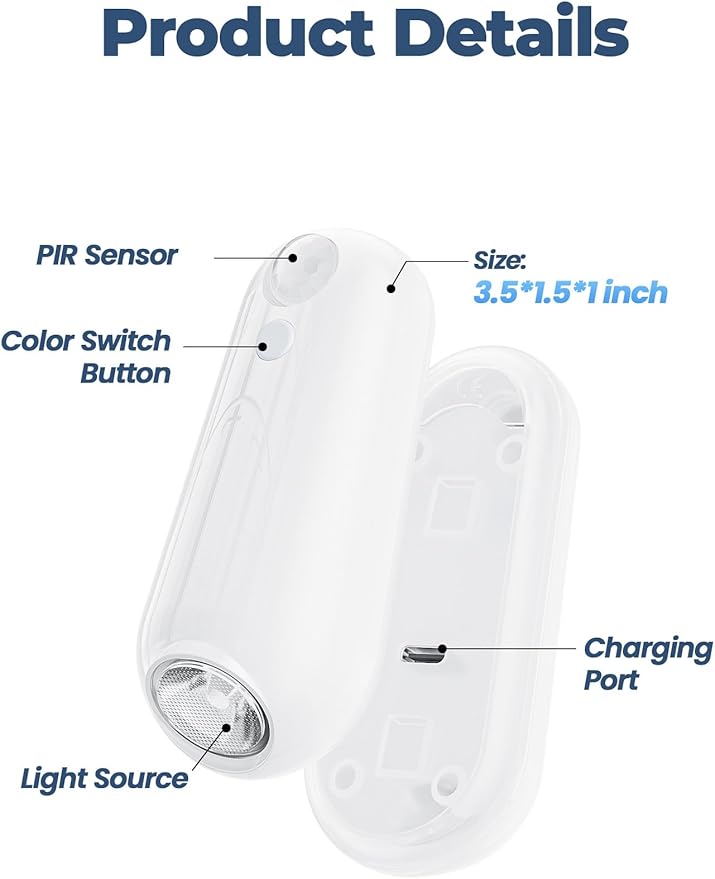 Toilet Night Light Motion Sensor, 8 Color Changing LED Wall Motion Sensor Light Indoor Bathroom Accessories Decor, Inside Toilet Lights Christmas Stocking Stuffers for Men Kids Birthday Gifts (1 Pack)