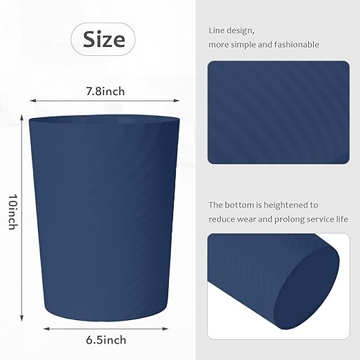 Hand Trash Can - Small Waste basketbin - 1.8 Gallon- for Office,Home,Bathroom,Kitchen - Blue