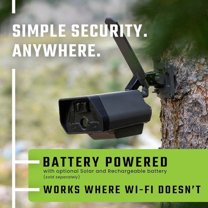 TACTACAM Defend 4G Cellular Security Camera with Live View, 4K Photo, 1080p Video, No Wi-Fi Needed, Night Vision, Battery Powered, Remote Property and Outdoor Monitoring