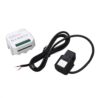 Fafeicy Smart WiFi Electricity Meter with Clamp, 80A Power Consumption Monitor, Remote Control, Overload Protection, Energy Management, Black
