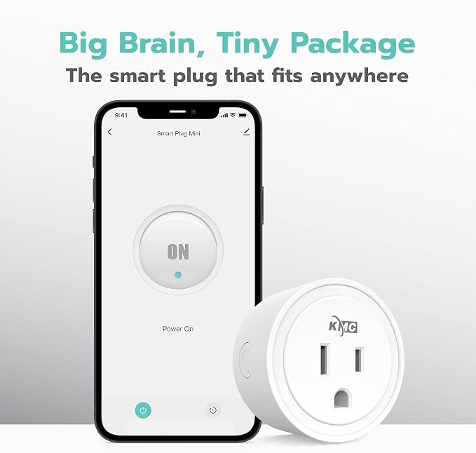 KMC Smart Plug Mini 12-Pack, Wi-Fi Outlets for Smart Home, Remote Control Lights and Devices from Anywhere, No Hub Required, ETL Certified, Works with Alexa and Google Home