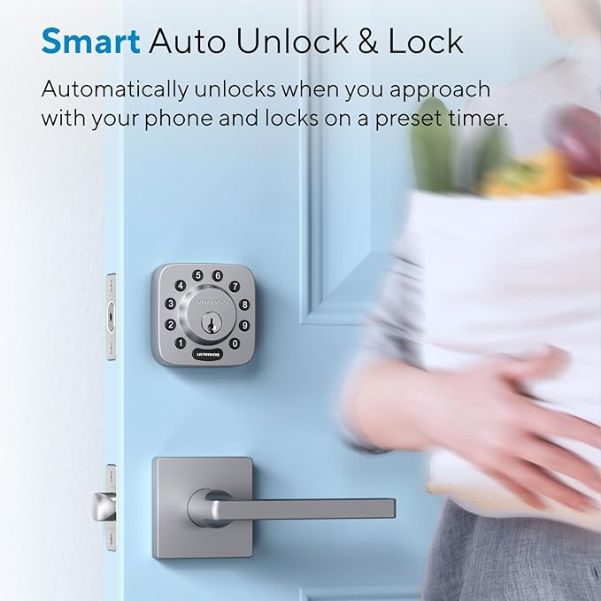 ULTRALOQ U-Bolt WiFi Smart Lock with Door Sensor, Smart Keypad Deadbolt Lock for Front Door, Built-in Wi-Fi, Remote Control, App Passcode Unlock, Auto Unlock, Auto Locking, Share Access, ANSI Grade 1