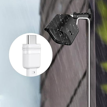 50ft Power Extension Cable Compatible with Blink Mini 2, Blink Mini and Blink Outdoor 4 Cameras - 15m Long Flat Micro USB Charging Cord with 30cm USB C Waterproof Adapter and 18W Fast Charger, White