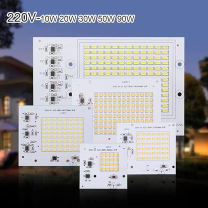 1pack LED Leads Chip Floodlight 2835/5730SMD Smart IC 220-240V 10W 20W 30W 50W 90W DIY for Outdoor Spotlight Garden White Warm White Tracking Lighting (Color : White, Size : 220V 20W)