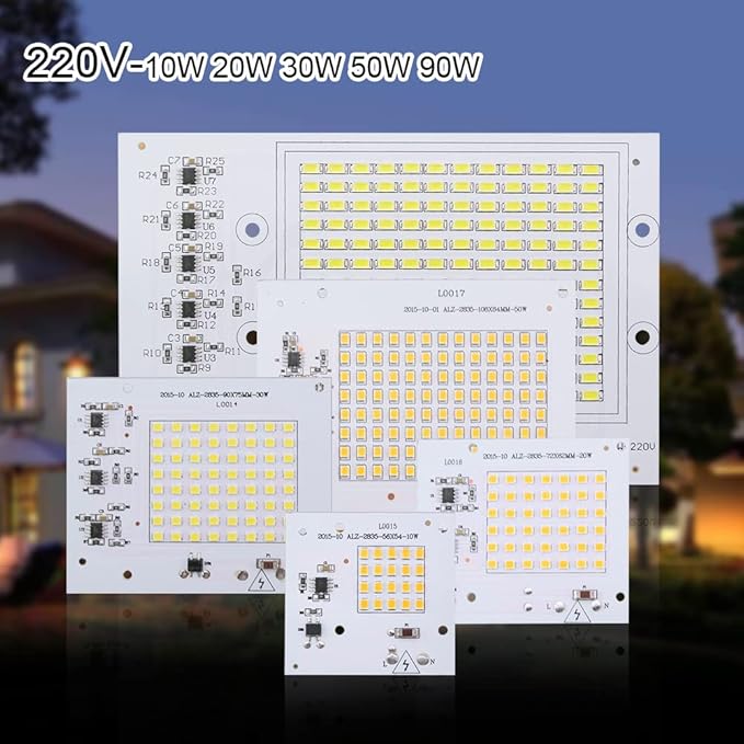 Fengyan Landscape Lights 1pack LED Leads Chip Floodlight 2835/5730SMD Smart IC 220-240V 10W 20W 30W 50W 90W DIY for Outdoor Spotlight Garden White Warm White LED Street Lamp