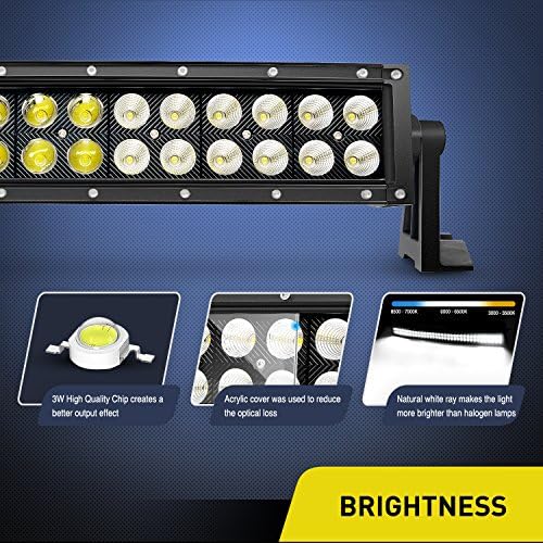 Nilight - 71014C-A 42" 240W Spot Flood Combo High Power LED Driving Lamp LED Light Bar Off Road Fog Driving Work Lights for SUV Boat Jeep Lamp