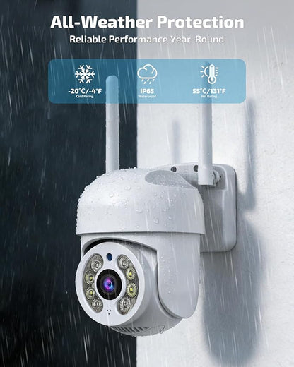 OHWOAI 《2-Way Audio & IP65 Waterproof》Wireless Outdoor PTZ Security Camera, Home WiFi Video Surveillance Cameras