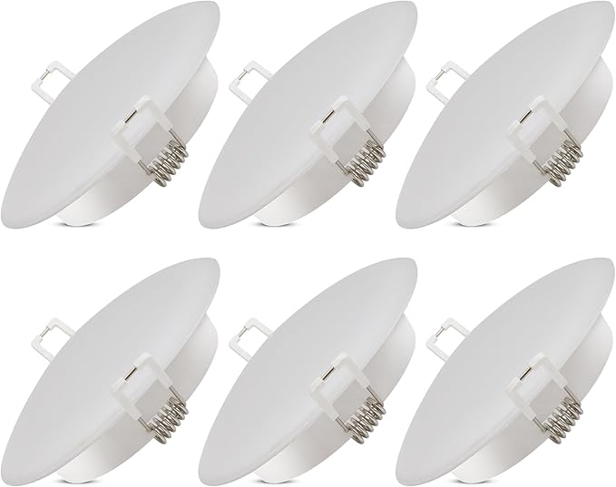 4.5-Inch LED Recessed Mount Ceiling Down Light, 12V RV Puck Under Cabinet, 6000K Day Light, Interior for Camper Trailer Motorhome Boat, 6 Packs