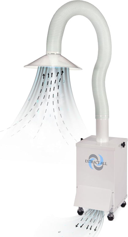 Extract-All Salon Pure Air Fume Extraction System - Chemical Smell & Smoke Air Purifier with 3 Stage Filter for Salon and Workshops (SPA-H, White)