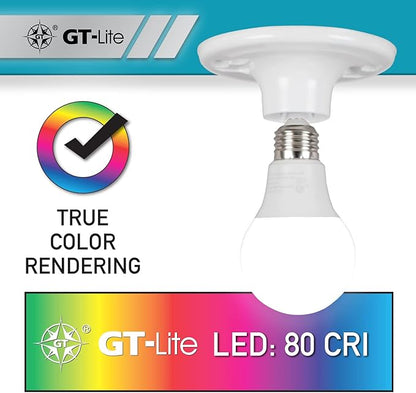 GT-Lite A19 LED Light Bulbs 10 Packs, 60W Equivalent, 5000K Daylight, 9W 800 Lumens LED Bulbs, E26 Base Standard Light Bulbs