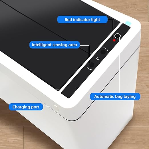 8 Gallon Touchless Kitchen Trash Can with Motion Sensor Lid, Smart Stainless Steel Garbage Can with Automatic Bagging System for Home, Office & RV