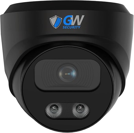 GW Security 4K 8MP PoE IP Dual-Light Color Night Vision Outdoor Indoor Microphone Dome Security Camera, NDAA Compliant, Black (GW839401M)