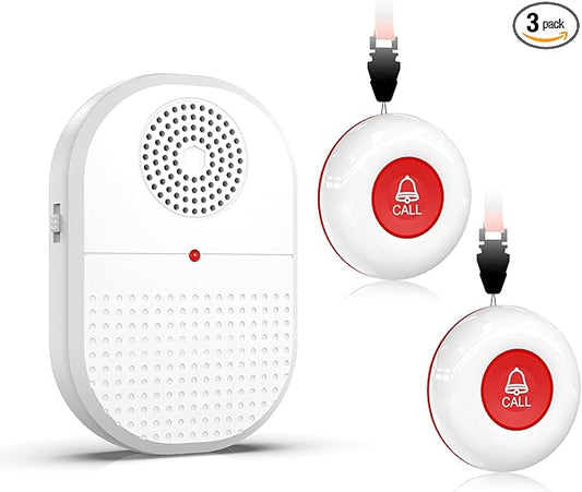 CallToU Wireless Caregiver Pager Call Button Life Medical Alert Systems for Seniors at Home Disabled, Patient Elderly Monitorig Nurse Call Bell Help System Calling Vibration Pagers (3)