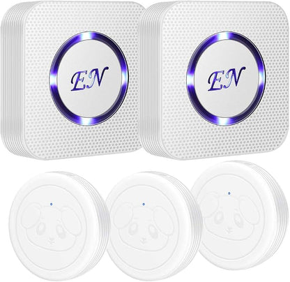 Dog Door Bell,Smart Dog Bells to Go Outside,Doorbell for Potty Training,Communication Bell for Puppies with 3 Waterproof Touch Buttons & 2 Receiver