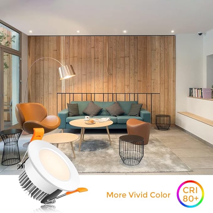 2 Inch LED Recessed Lighting Dimmable Downlight, 3W (35W Halogen Equivalent), 4000K Nature White, CRI80, LED Recessed Light with LED Driver for Living Room Hallway Stairwell Museum Showroom, 1 Pack