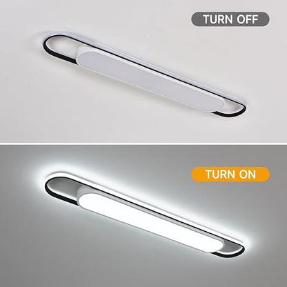 4Ft Cool White Modern LED Ceiling Lighting,65W Metal Linear Ceiling Lamp,6500K High Brightness Simple Long Light for Kitchen Dining Living Room Laundry, Garage Cloakroom Lighting (48Inch)