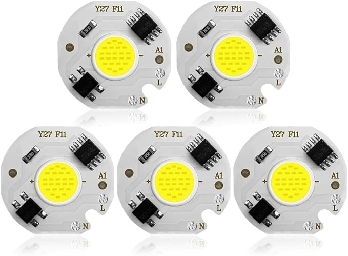 Home Bulbs 5Pcs LED COB Chip 220V 9W 7W 5W 3W Smart IC for DIY LED Light Bulb Downlight Spotlight No Need Power Supply Household Lamp (Emitting Color : Cold White, Wattage : 9w)