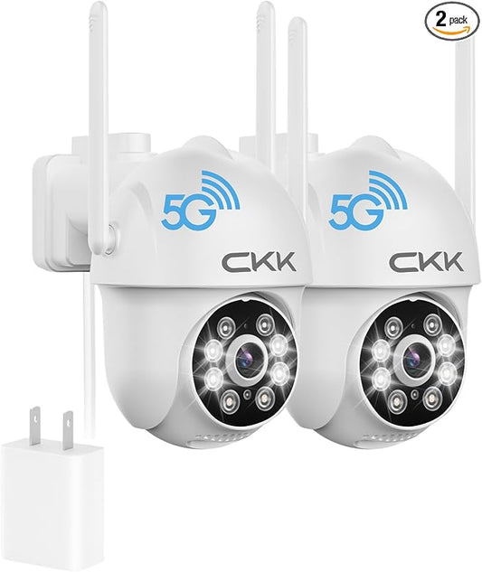 CKK 2K Security Camera Outdoor Corded Power, WiFi Wireless Security Cameras