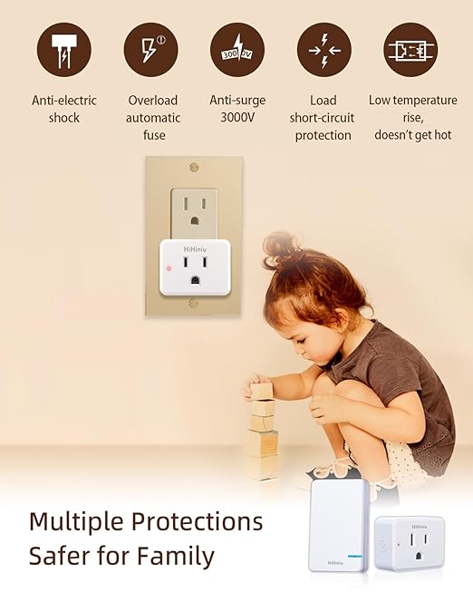 Wireless Remote Control Electrical Outlet Plug Switch for Lights, Fans, Christmas Lights, Home Appliance, 300 ft Long Range White Mini On Off Power Switch, 15A/1500W, 1 Remote + 1 Outlet